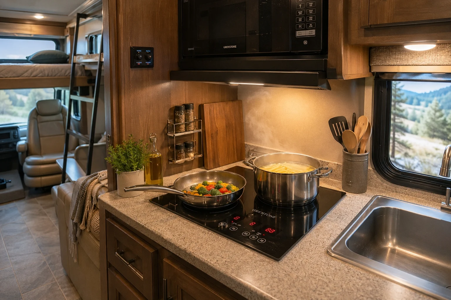 Best RV induction cooktops 2026 - CAMPLUX dual 1800W, NuWave Diamond, Duxtop 9600LS, Suburban 3308A and True Induction TI-2B reviewed for portable and built-in RV use