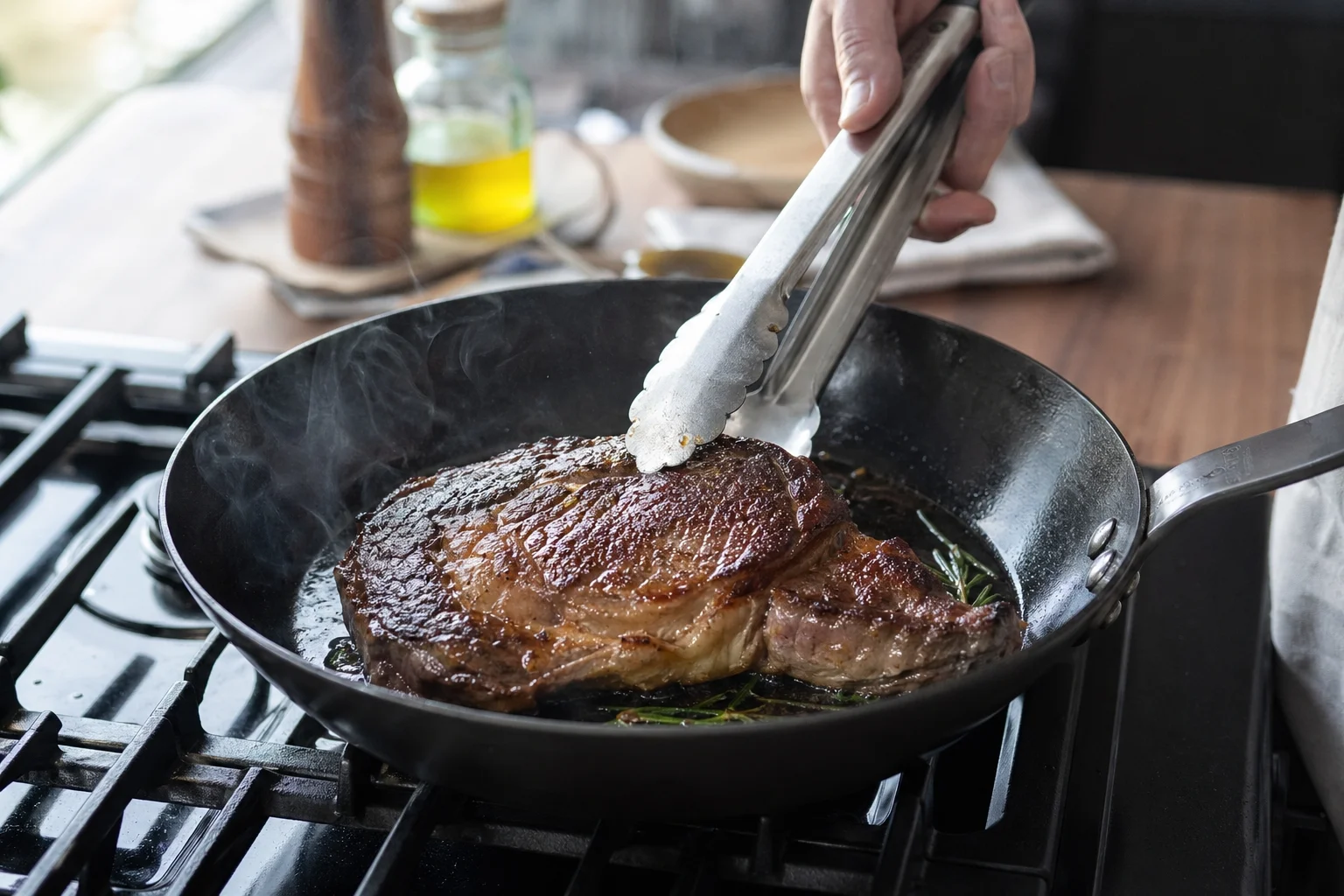 Best carbon steel cookware 2025-2026 - De Buyer Mineral B Mauviel Matfer Bourgeat Lodge and Smithey tested for searing sautéing and high-heat performance